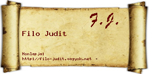 Filo Judit névjegykártya